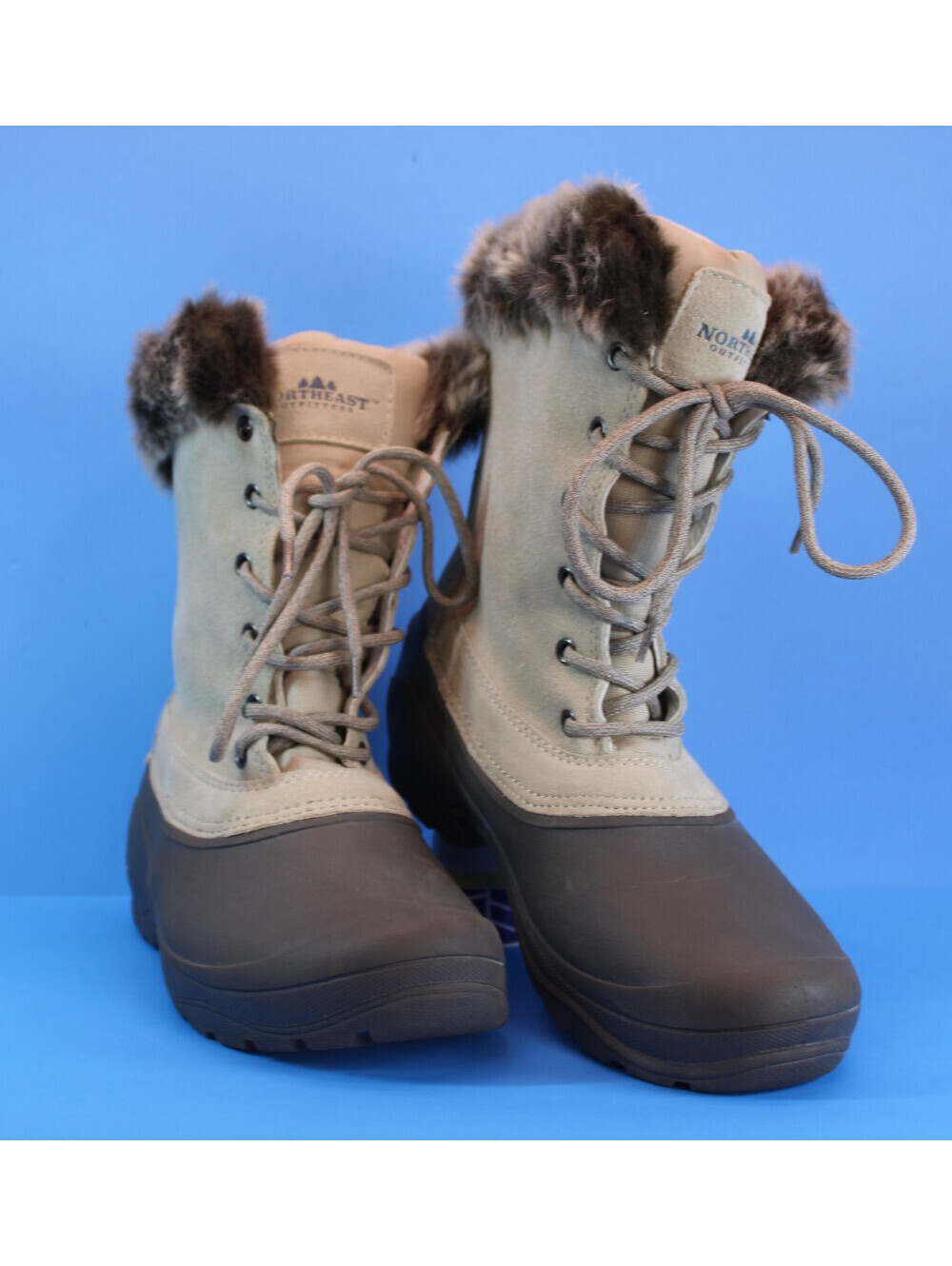 Northeast Outfitters Women's Winter Pac Duck Boot Ivory Leather Upper Size 9